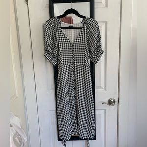 Ann Taylor gingham tie-front dress